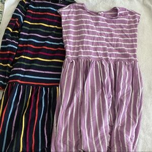 Striped Kids Dresses - Multicolor and Purple, Primary 6-7
